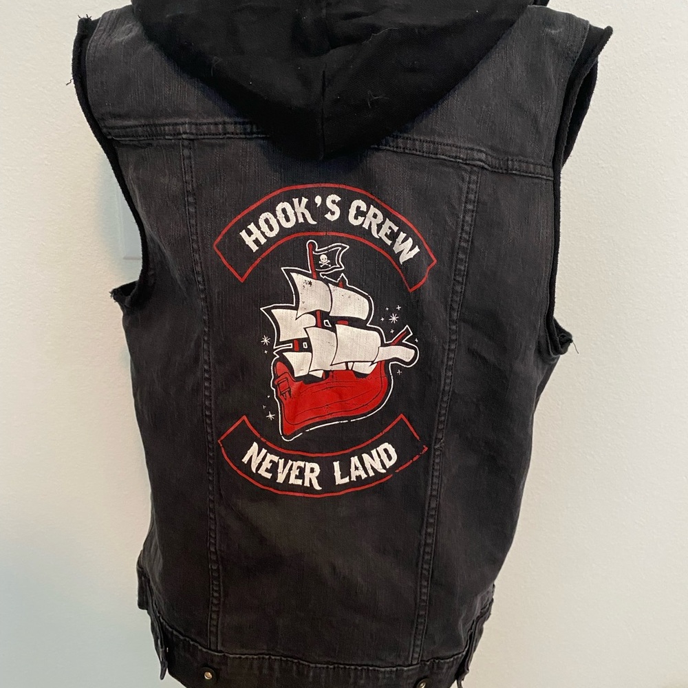 Limited edition Disney distressed black denim jacket